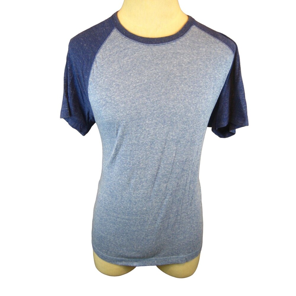 Mens Old Navy Blue/Blue Raglan Sleeve Cotton SS Jersey T-Shirt sz L